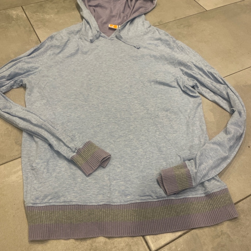 Light Blue and Purple Hooded Sweater
